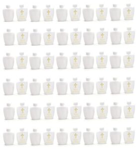eyomii 60 pcs 60ml holy water bottles refillable white holy water bottles holy water bottles with screw lid empty holy water bottles for easter party church.