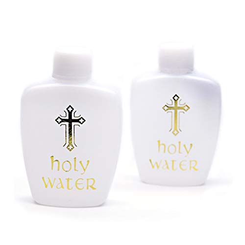 Eyomii 60 Pcs 60Ml Holy Water Bottles Refillable White Holy Water Bottles Holy Water Bottles with Screw Lid Empty Holy Water Bottles for Easter Party Church.