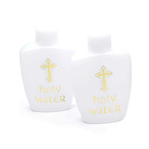 Eyomii 60 Pcs 60Ml Holy Water Bottles Refillable White Holy Water Bottles Holy Water Bottles with Screw Lid Empty Holy Water Bottles for Easter Party Church.