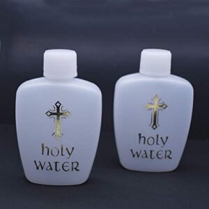 Eyomii 60 Pcs 60Ml Holy Water Bottles Refillable White Holy Water Bottles Holy Water Bottles with Screw Lid Empty Holy Water Bottles for Easter Party Church.