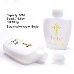 Eyomii 60 Pcs 60Ml Holy Water Bottles Refillable White Holy Water Bottles Holy Water Bottles with Screw Lid Empty Holy Water Bottles for Easter Party Church.