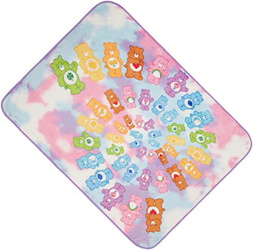 Care Bears Fleece Throw Blanket Tie Dye Throw - Cheer Friend Funshine Good Luck Soft Fleece Throw Blanket