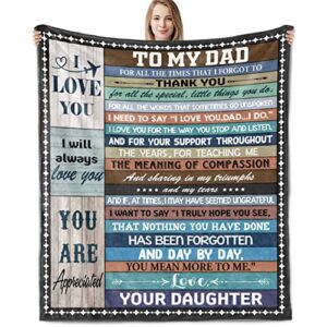fathers day dad gifts from daughter 60″x50″ – gifts for dad from daughter – dad birthday gift – new dad gifts for men – best dad ever gifts blanket