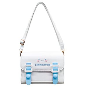 qchge kawaii small purses for women-japanese anime handbag-cute shoulder bag-leather messenger bags for kids (blue cinnamoroll)