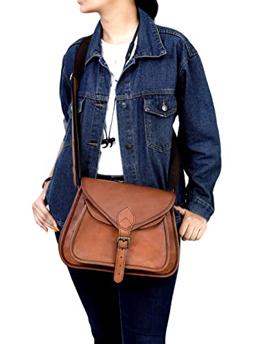 Ruzioon Leather Crossbody Purse Women Shoulder Bag Satchel Ladies Travel Purse Genuine Leather