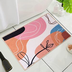 mid century modern small rugs for bedroom-cute bath mat bathroom rugs decor colorful line art decor rugs for bedroom aesthetic 2 x 3 vintage boho hippy throw rug carpet for laundry kitchen doormat