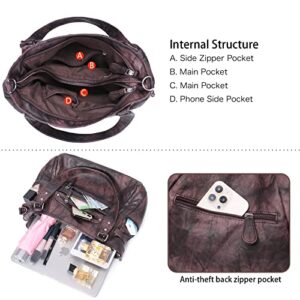 Hobo Bags for Women Handbags Large Ladies Tote Bucket Bag Washed Leather Shoulder Bags Crossbody Purse