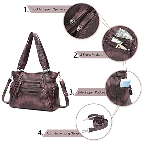 Hobo Bags for Women Handbags Large Ladies Tote Bucket Bag Washed Leather Shoulder Bags Crossbody Purse