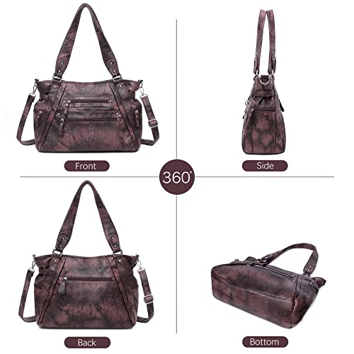 Hobo Bags for Women Handbags Large Ladies Tote Bucket Bag Washed Leather Shoulder Bags Crossbody Purse