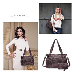 Hobo Bags for Women Handbags Large Ladies Tote Bucket Bag Washed Leather Shoulder Bags Crossbody Purse