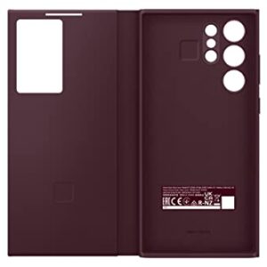 Samsung Galaxy S22 Ultra S-View Flip Cover, Protective Phone Case, Tap Control, Cutting Edge Design, US Version, Burgundy, (EF-ZS908CEEGUS)