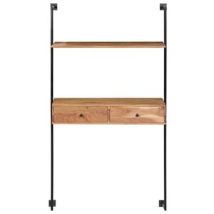 Homvdxl Wall Mount Ladder with 2 Drawers, Floating Wall Desk for Computer with Shelf Home Office Ladder Desk for Small Place, Stable Metal Frame, Industrial Style
