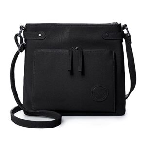 joseko women shoulder handbag roomy multiple pockets bag ladies crossbody purse fashion tote top handle satchel black