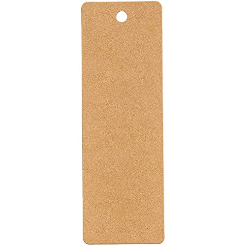 300 Pack Blank Bookmarks Bulk Kraft Paper with Hole for Craft, DIY & Gift Tags (6x2 in)