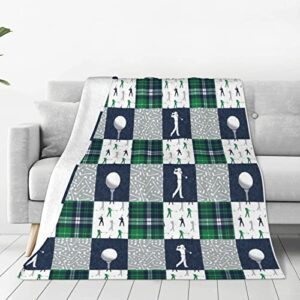golf blanket throw soft fleece ultra warm plush flannel blanket for bed travel sofa couch office home lightweight gifts women men 60″x50″