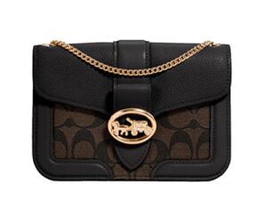 coach women’s georgie small crossbody bag handbag in signature canvas im/brown black