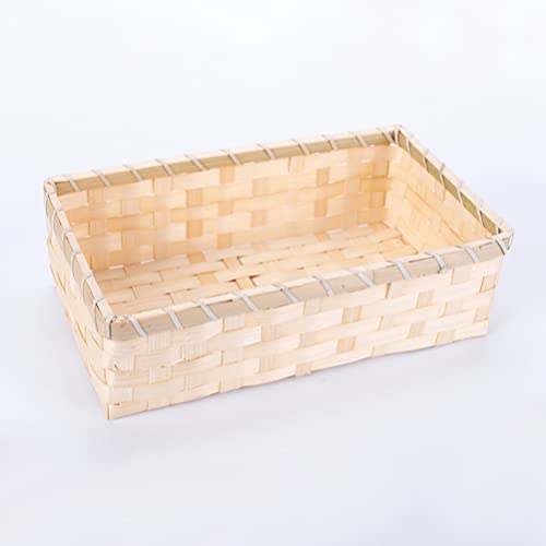 VALICLUD Decorative Baskets 2pcs Weaving Baskets Cuboid Snacks Containers Sundries Storage Baskets Storage Basket Wicker Baskets for Closet Organizers and Storage Rectangular Tray