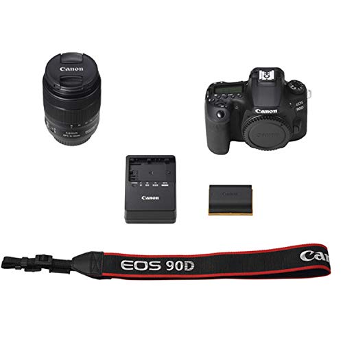 Canon EOS 90D DSLR Camera with 18-135mm USM Lens+ 128GB Card, Tripod, Case, and More (22pc Bundle)