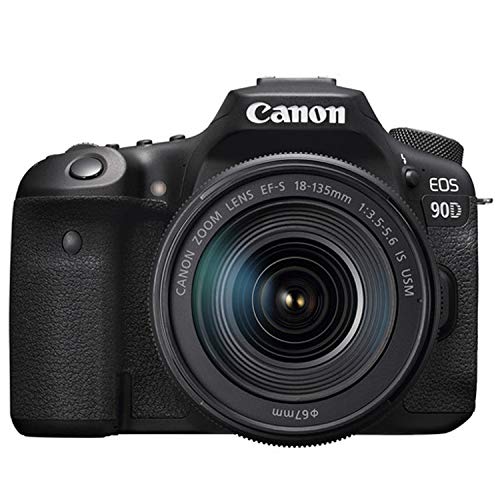 Canon EOS 90D DSLR Camera with 18-135mm USM Lens+ 128GB Card, Tripod, Case, and More (22pc Bundle)