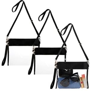 cedilis 3 pack clear purse crossbody bag, stadium approved, great for sport event concert