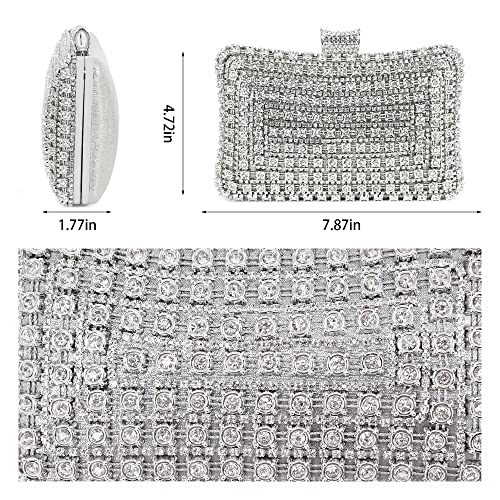 Naimo Womens Sparkly Rhinestone Clutch Purse Bling Crystal Evening Bag Handbag for Wedding Party Prom Bride