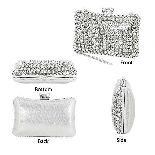 Naimo Womens Sparkly Rhinestone Clutch Purse Bling Crystal Evening Bag Handbag for Wedding Party Prom Bride