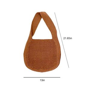 Crochet Bags Shoulder Shopping Bag for Women,Knitted Hobo Bag Crochet tote bags Shopping Bag Handbags Purse, 02-khaki