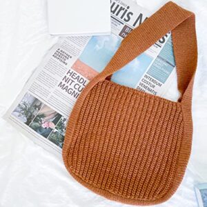 Crochet Bags Shoulder Shopping Bag for Women,Knitted Hobo Bag Crochet tote bags Shopping Bag Handbags Purse, 02-khaki