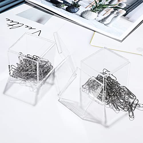 12 Pieces Clear Acrylic Plastic Square Cube Small Acrylic Box Acrylic Storage Containers with Lid Stackable Cube Containers Acrylic Container with Lid for Candy Jewelry Display (2.6 x 2.6 x 2.6 inch)