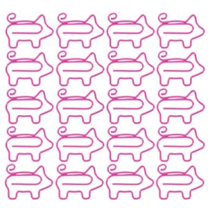 NUOBESTY 50Pcs Paper Clips Cute Animal Shape Bookmark Clips Metal Paper Files Holder Creative Office School Supply (Pink Pig)