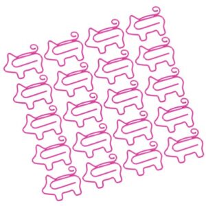 NUOBESTY 50Pcs Paper Clips Cute Animal Shape Bookmark Clips Metal Paper Files Holder Creative Office School Supply (Pink Pig)