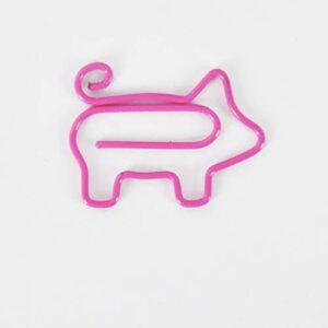 NUOBESTY 50Pcs Paper Clips Cute Animal Shape Bookmark Clips Metal Paper Files Holder Creative Office School Supply (Pink Pig)