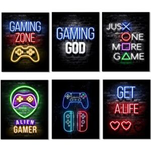 gamer room decor posters for boys room | gaming room decor，fashion video game wall art decor，gaming posters for gamer room decor，gaming room decor for boys game room decor (unframed, 8x10inch，6pcs)