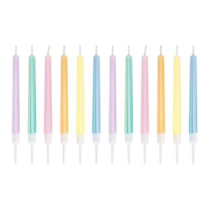 12-count birthday candles – rainbow birthday candle with holders colorful cake candles for birthday parties, wedding decorations, party candlesdecoration
