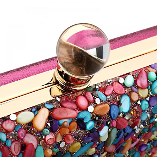 Simcat Women Multicolor Clutch Evening Handbag Shiny Glitter Evening Clutch for Wedding Party Prom (Multi-colored)