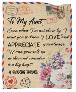 ajiiusv to my aunt blanket from niece quilt envelope throw blankets mothers day blanket gifts for auntie flannel blanket birthday women’s day holiday 50″x60″