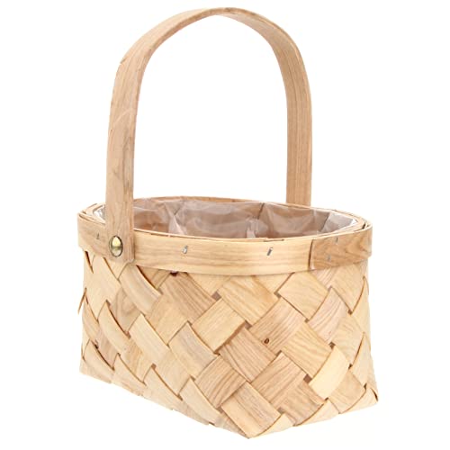 Picnic storage basket Basket Handmade Woven Basket Fruit Basket Wooden Basket with Handle Bread Basket Portable Storage Basket for Home Outdoor storage container Camping picnic basket