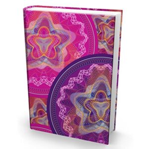 Book Sox Stretchable Book Cover: Jumbo Spirograph Print. Fits Most Hardcover Textbooks up to 9 x 11. Adhesive-Free, Nylon Fabric School Book Protector. Easy to Put On. Washable & Reusable Jacket.