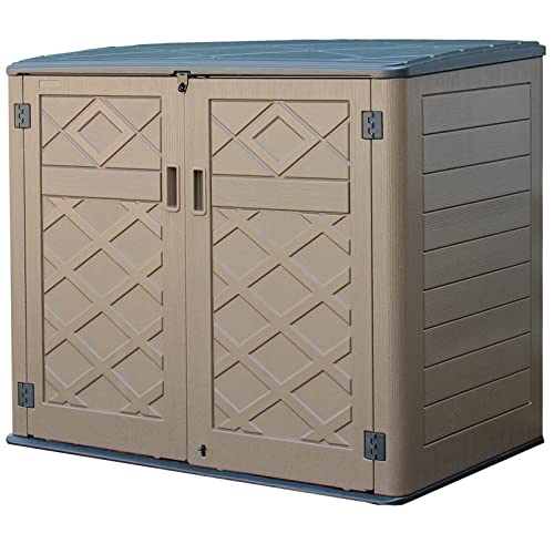 DIYOKAI Thickened Resin Storage Shed Weather Resistance, 38 Cubic Feet Outdoor Storage Cabinet Lockable, Perfect for Backyard, Patio, Garden, Home, Pool