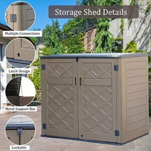 DIYOKAI Thickened Resin Storage Shed Weather Resistance, 38 Cubic Feet Outdoor Storage Cabinet Lockable, Perfect for Backyard, Patio, Garden, Home, Pool