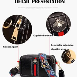 UEOE Crossbody Bags for Women,PU Leather Crossbody Purses for Women,Shoulder Bag Retro Classic Purse Clutch Shoulder Tote HandBag (BLACK)