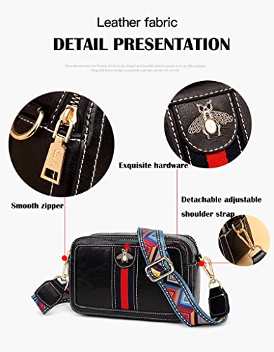 UEOE Crossbody Bags for Women,PU Leather Crossbody Purses for Women,Shoulder Bag Retro Classic Purse Clutch Shoulder Tote HandBag (BLACK)