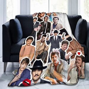 blanket pedro pascal soft and comfortable warm fleece blanket for sofa,office bed car camp couch cozy plush throw blankets beach blankets