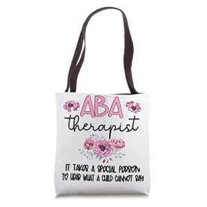 aba therapist applied behavior analysis therapist tote bag