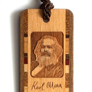 Karl Marx with Signature Engraved Wooden Bookmark with Tassel - Also Available with Personalization - Made in The USA