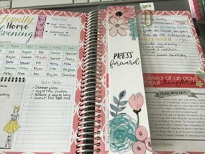 in the leafy treetops agenda & planner bookmark | press forward inspirational bookmark – pink flowers