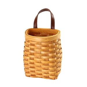 Takefuns Wall Hanging Storage Basket, Natural Bamboo Woven Flower Basket, Wall-mounted Multifunctional Storage Container for Home Decoration (15.5cm)