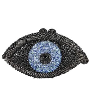 boutique de fgg the evil eye crystal clutch bags women evening minaudiere purses and handbags (small, 130-13 black)