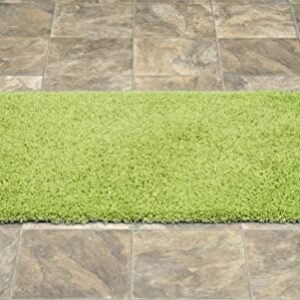 Garland Rug Jazz Shaggy Nylon Washable Bath Rug, 24 in. x 40 in, Lime Green