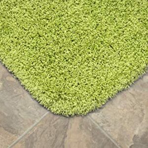 Garland Rug Jazz Shaggy Nylon Washable Bath Rug, 24 in. x 40 in, Lime Green